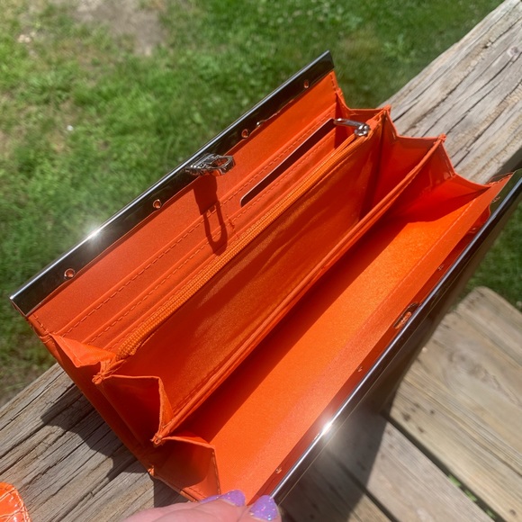 NWT APT9 Orange Snake skin Wallet+ Card Holder - Picture 9 of 14